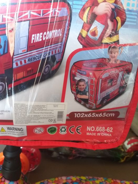 Палатка .Намет"Пожежний автобус", 102х65х65 см, у сумці