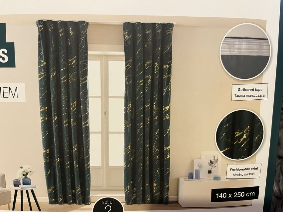 Zasłony na taśmie z nadrukiem 140 x 250