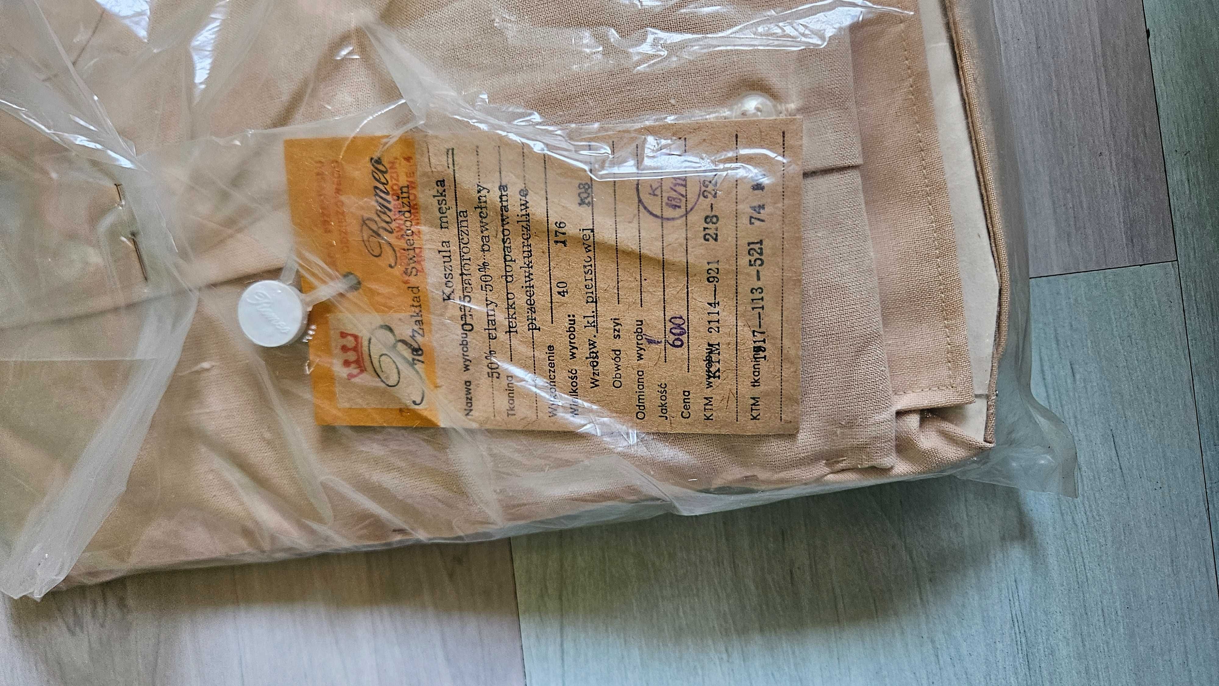 4 koszule PRL nowe fabrycznie zapakowane