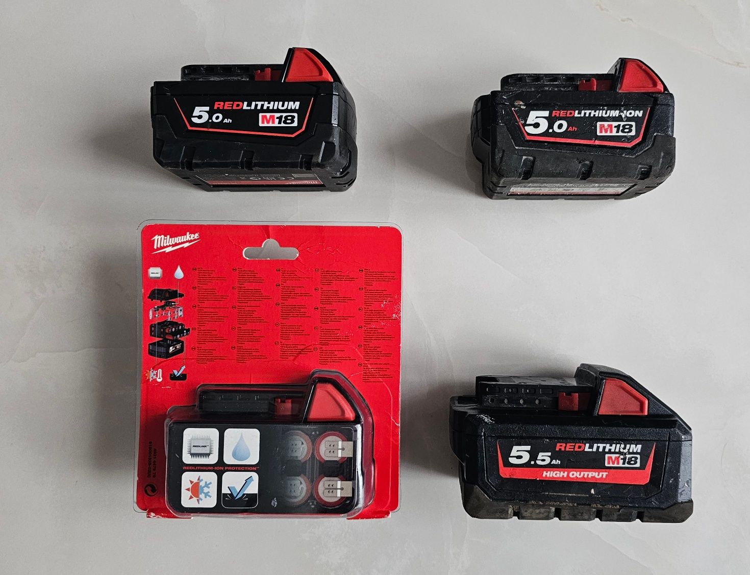 Akumulator Milwaukee M18 Bateria 5ah 5,5ah High Output 4szt Nowa