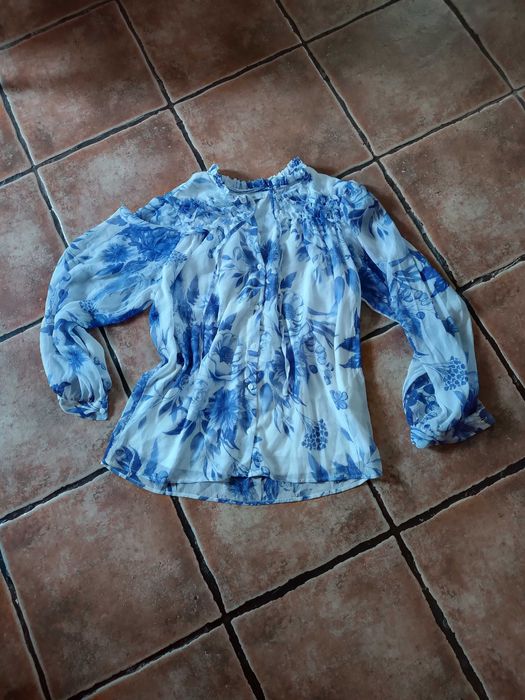 Bluzka Reserved biała w kwiaty