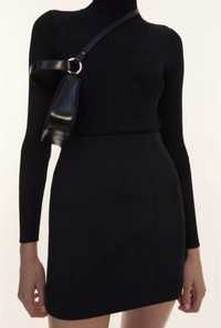 Міні юбка щільна плотная мини юбка черная новая Zara и H&M