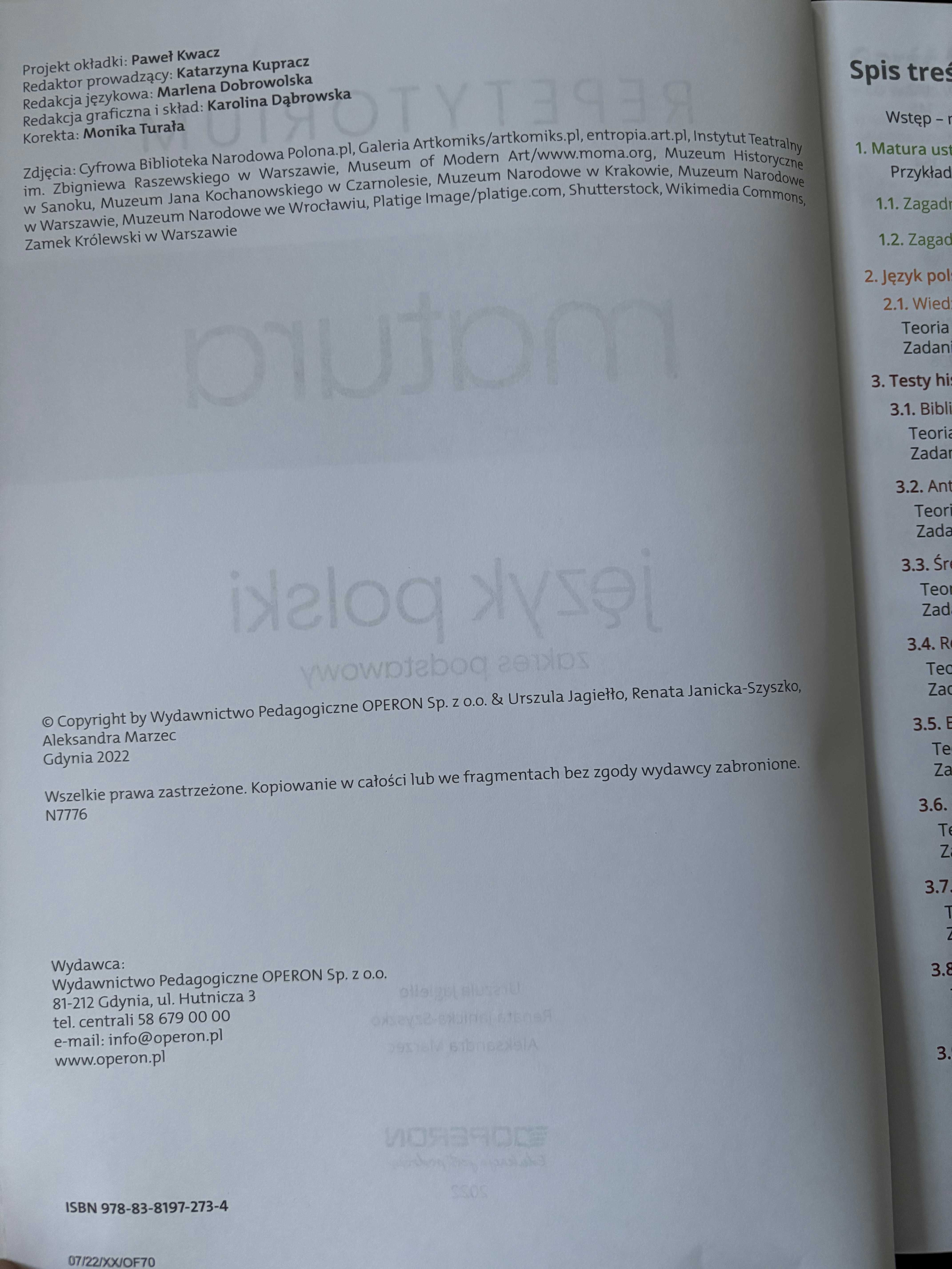 Repetytorium. Nowa matura. Język polski . Zakres podstawowy