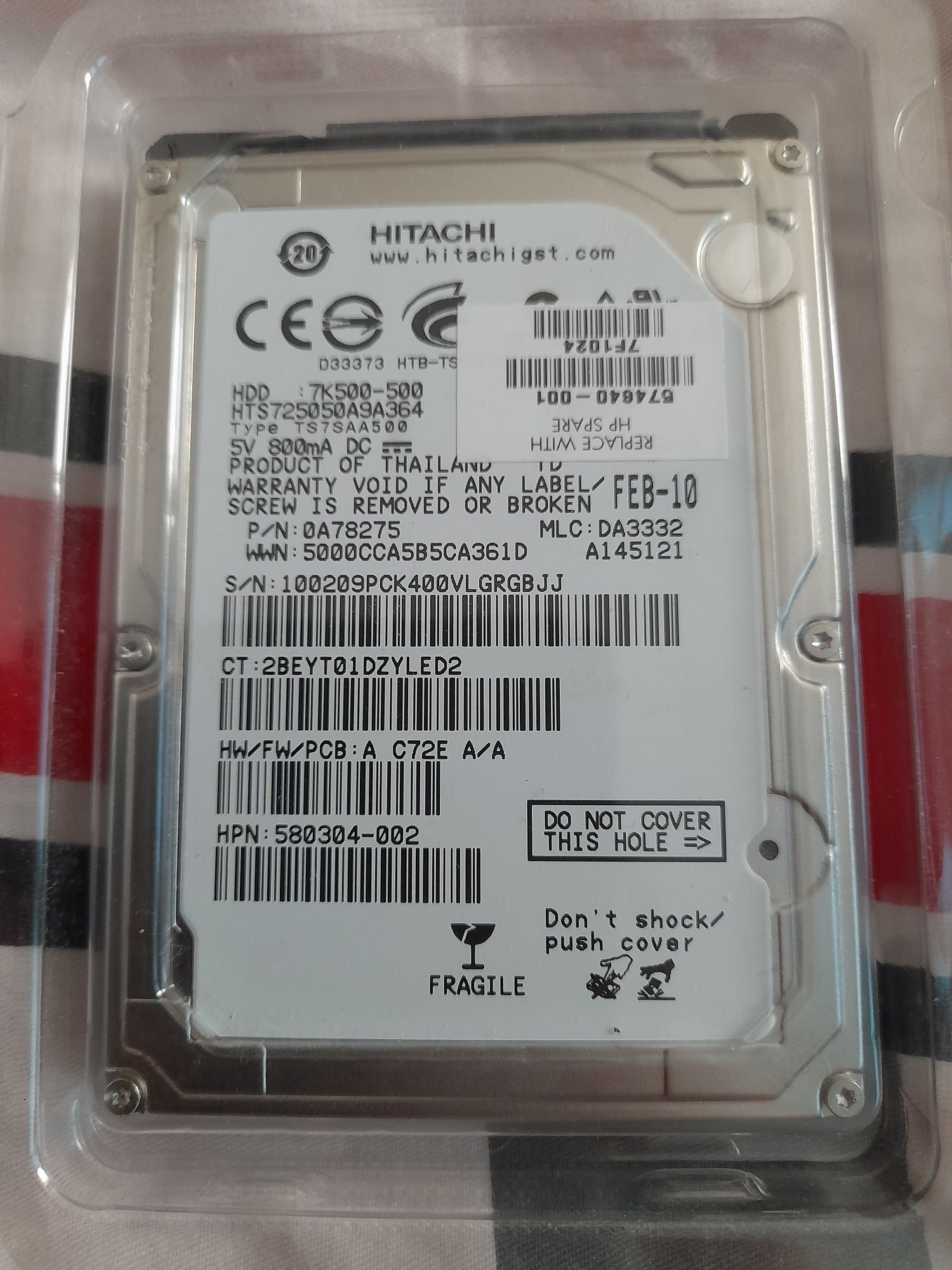 Nowy dysk twardy HITACHI 500 GB