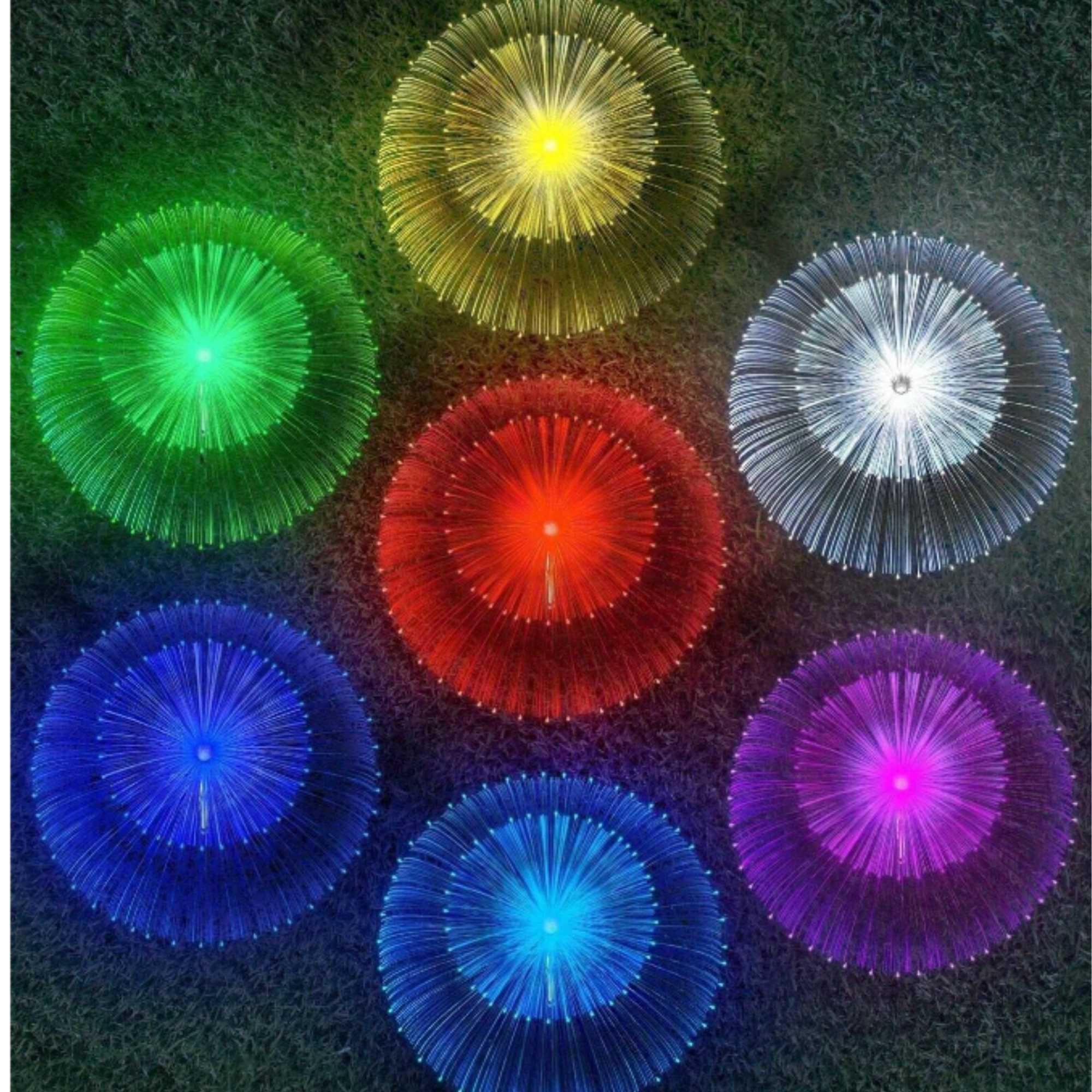 LAMPA Solarna Ogrodowa MEDUZA Wbijana Czujnik Zmierzchu Kolorowa 2 szt