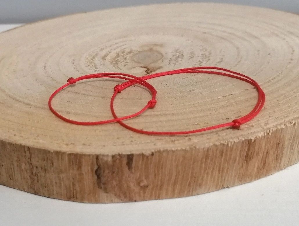 Zestaw dwóch bransoletek mama i córka talizman czerwony amulet