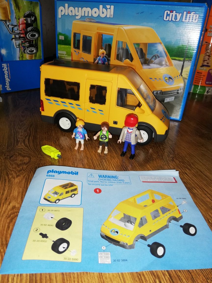 Playmobil autobus szkolny 6866 City life 6867 duży traktor 4-10 lat