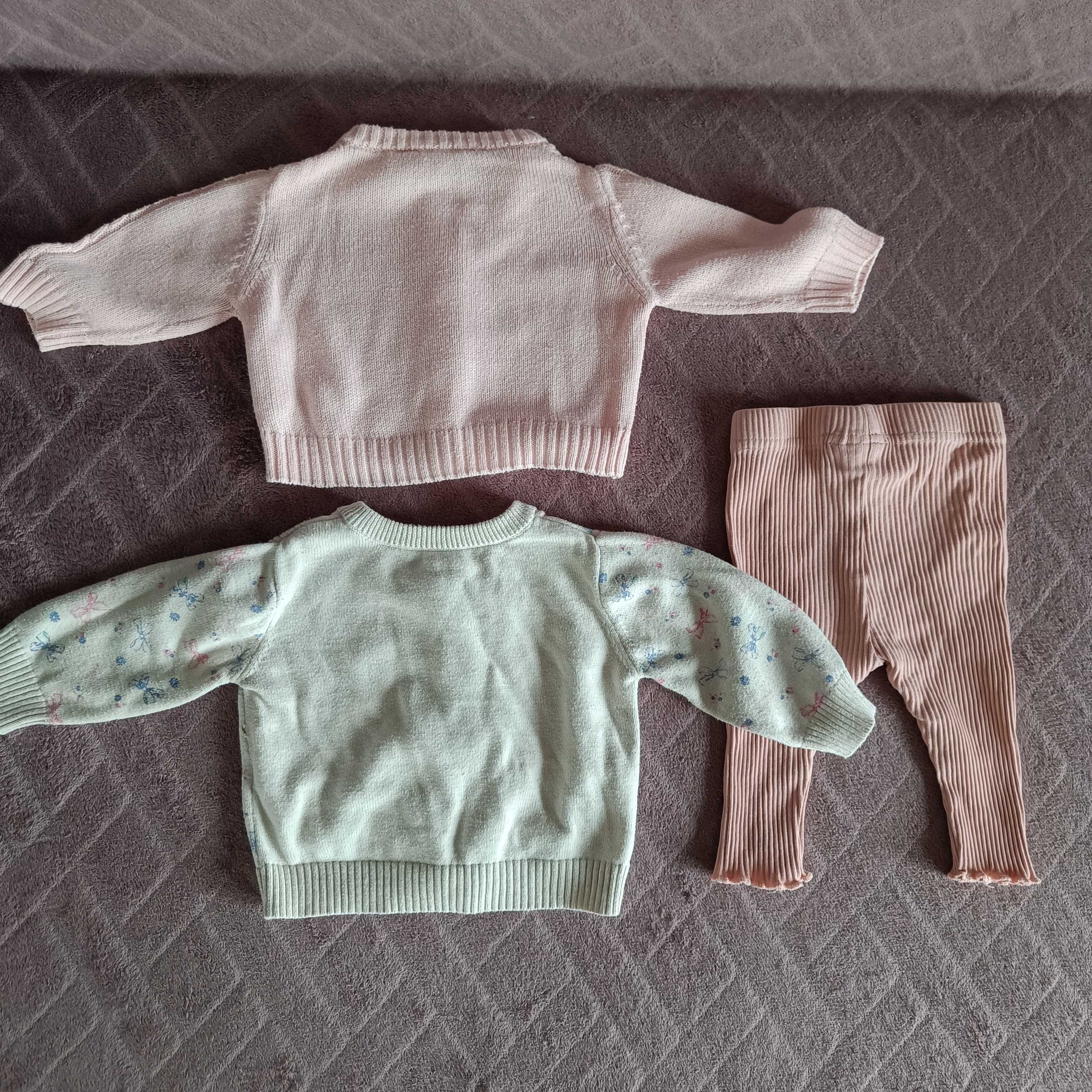 Sweter rozpinany niemowlęcy, legginsy Cocodrillo, rozmiar 62