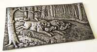 Картина из металла чугунная картина охотника охота на кабана