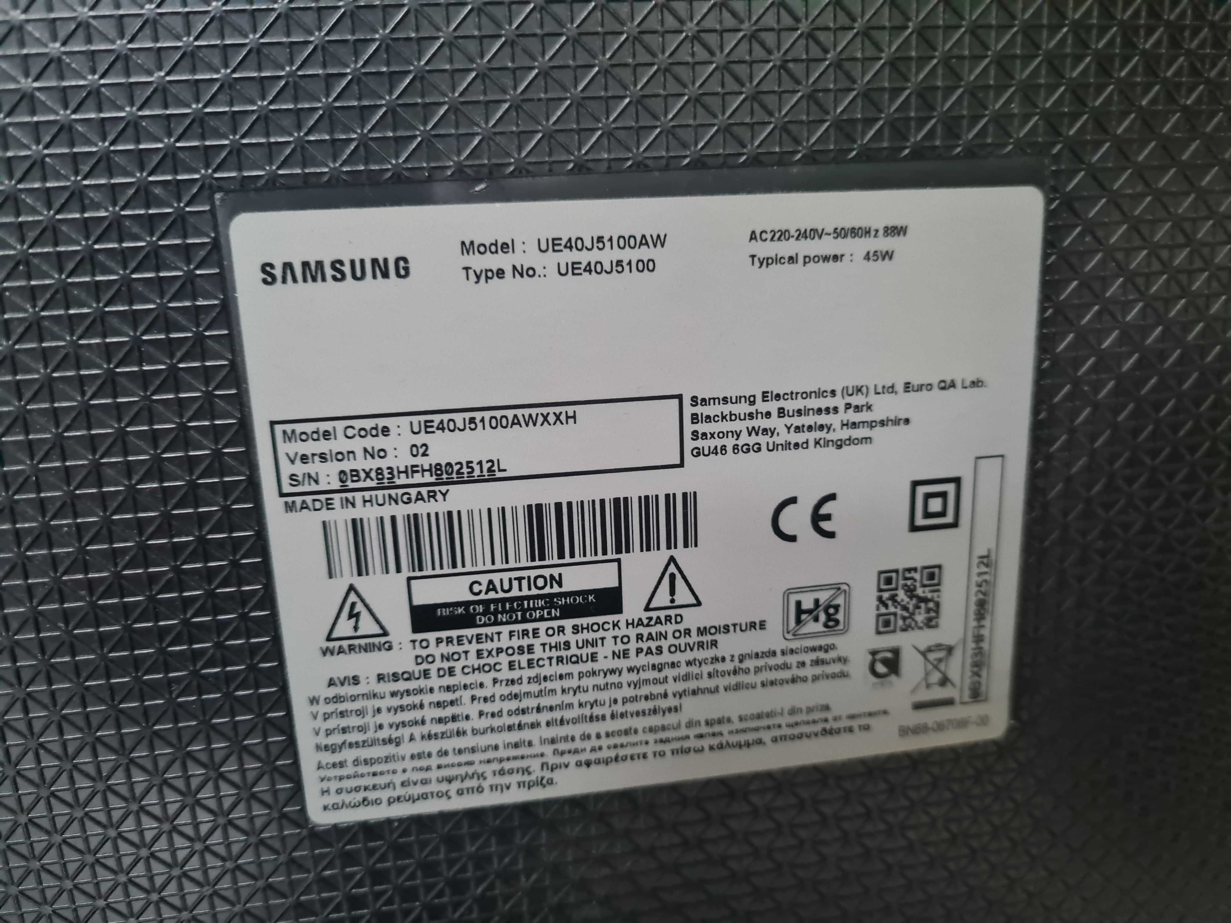 Telewizor LED 40 SAMSUNG UE40J5100AW - stan bardzo dobry, sprawny