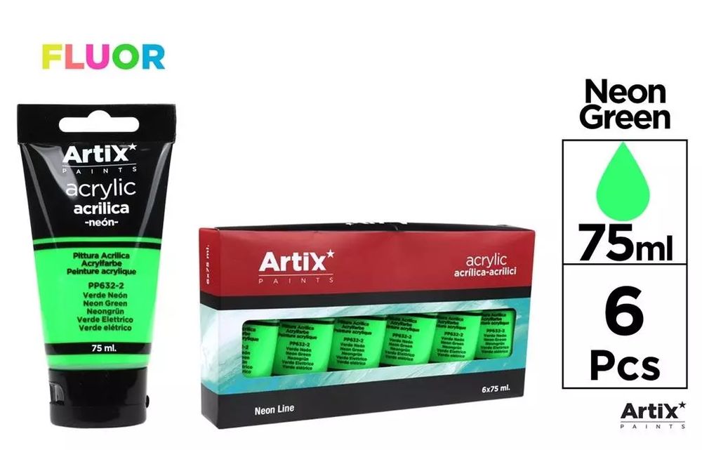 Farba akrylowa fluorescencyjna zielona 75ml