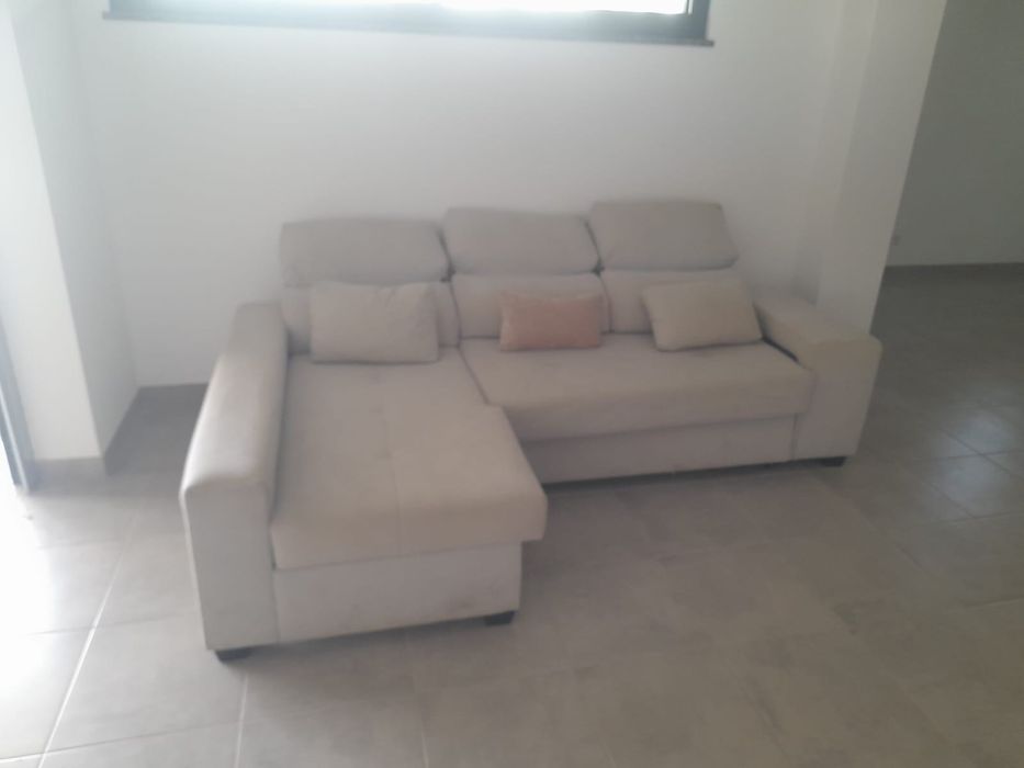 Sofá Cinza com Chaise Longue