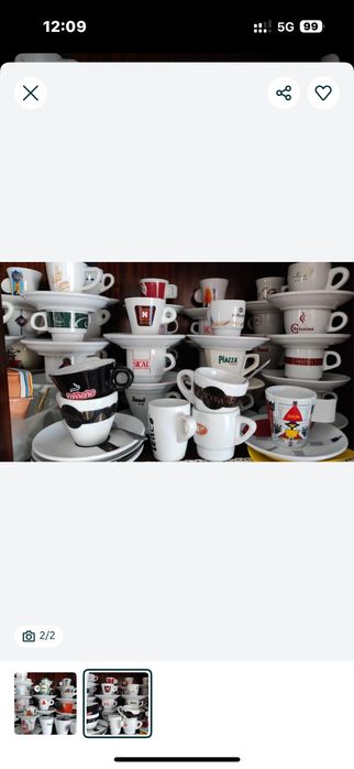 Coleção de chavenas de café
