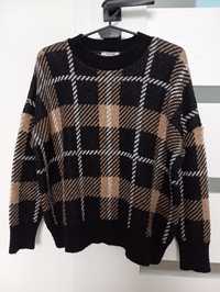 Sweter w kratę Orsay S