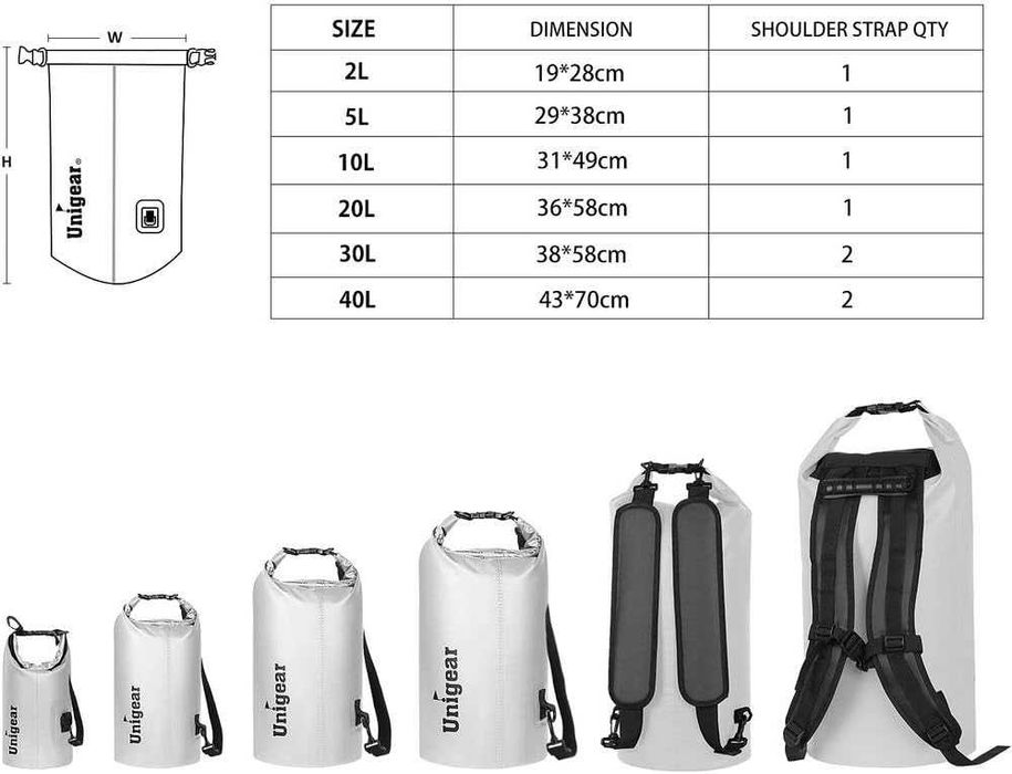 Unigear Wodoszczelny Worek Dry Bag 5L Kajak Łódź + Etui Na Tel
