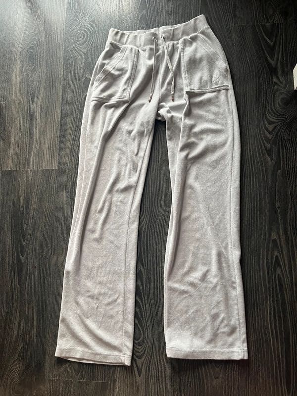 Juicy Couture szare dresy spodnie dresowe z ozdobnymi kieszeniami