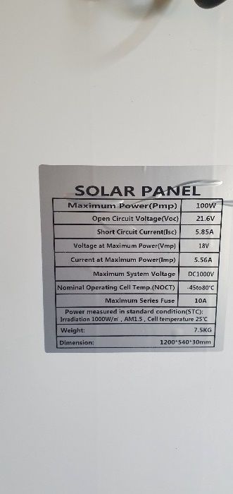 Painel solar 100w 12 v monocristalino NOVOS GARANTIA