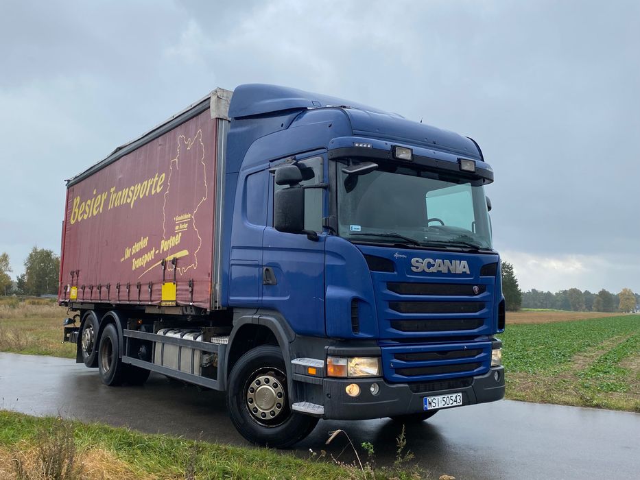 Scania R400 rama BDF pomoc drogowa firanka zamiana