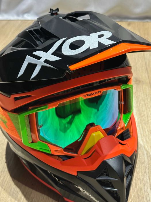 Кроссовый шлем AXOR X-Cross SC Black/Orange