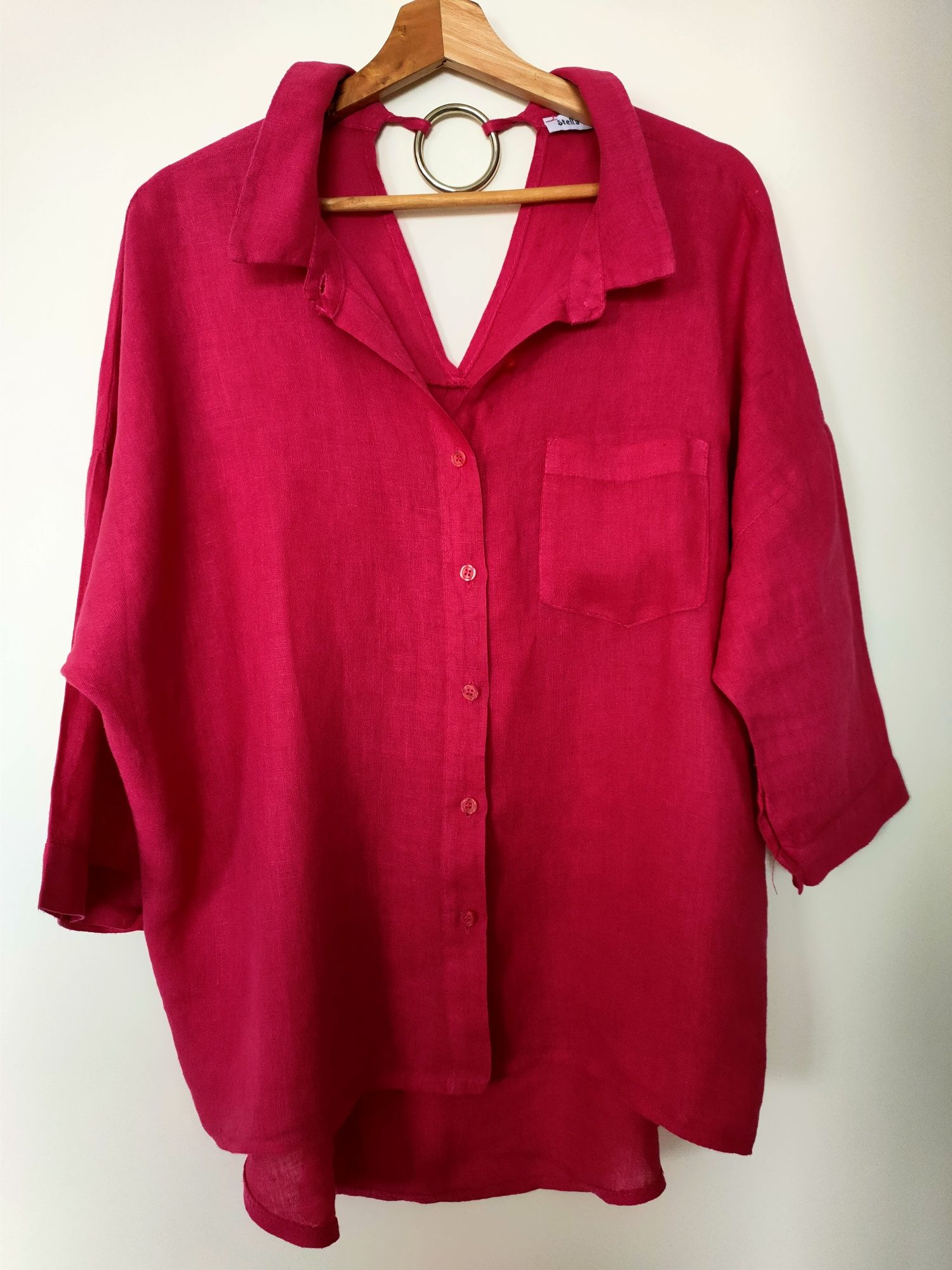 Camisa rosa de linho