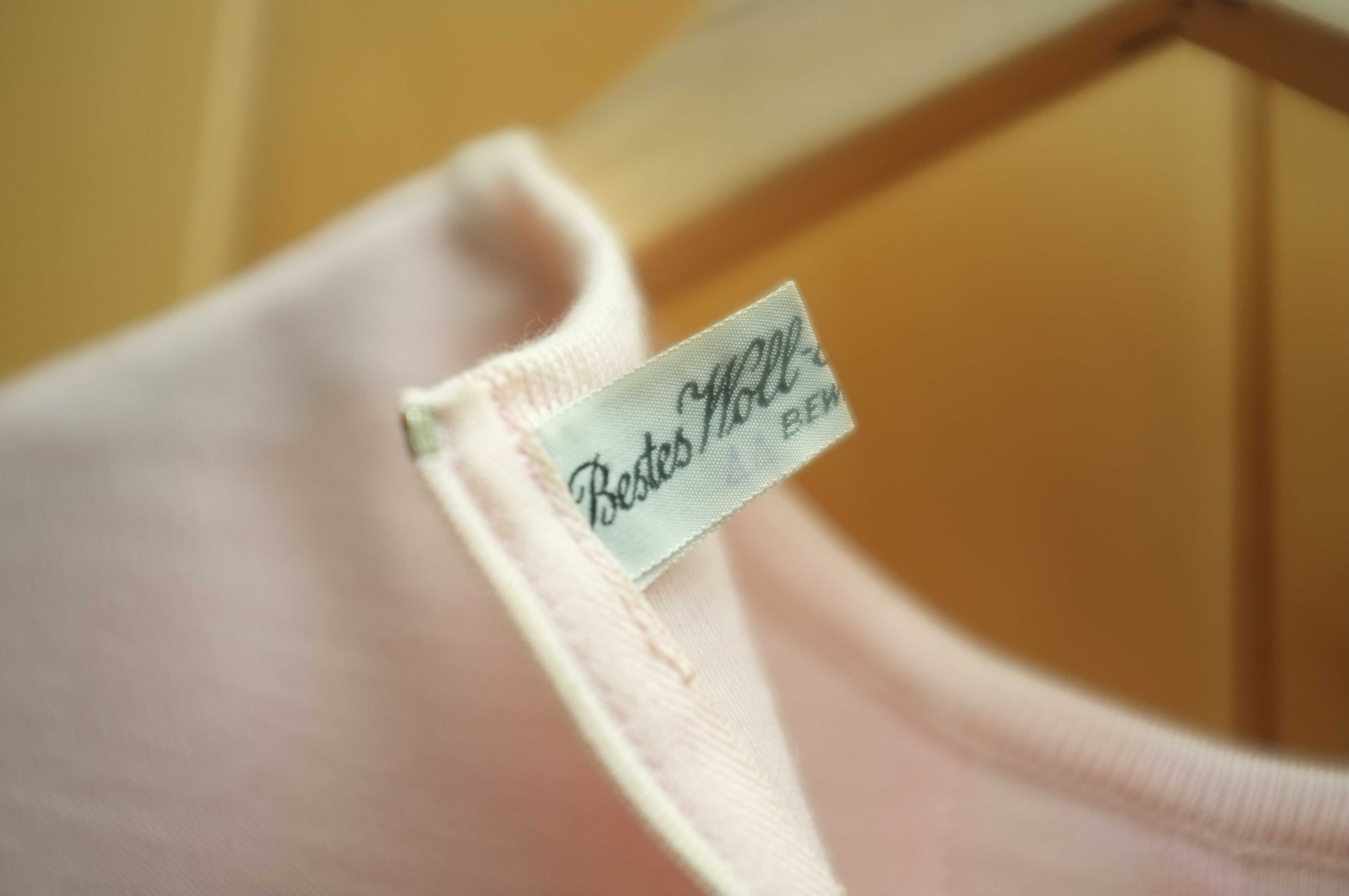 bluzka sweterek lata 60-te real vintage wełna czesankowa baby pink