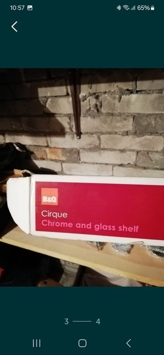 Półka szklana łazienkowa, chrom B&Q