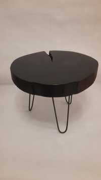 Stolik z plastra duży 64 cm czarny mat