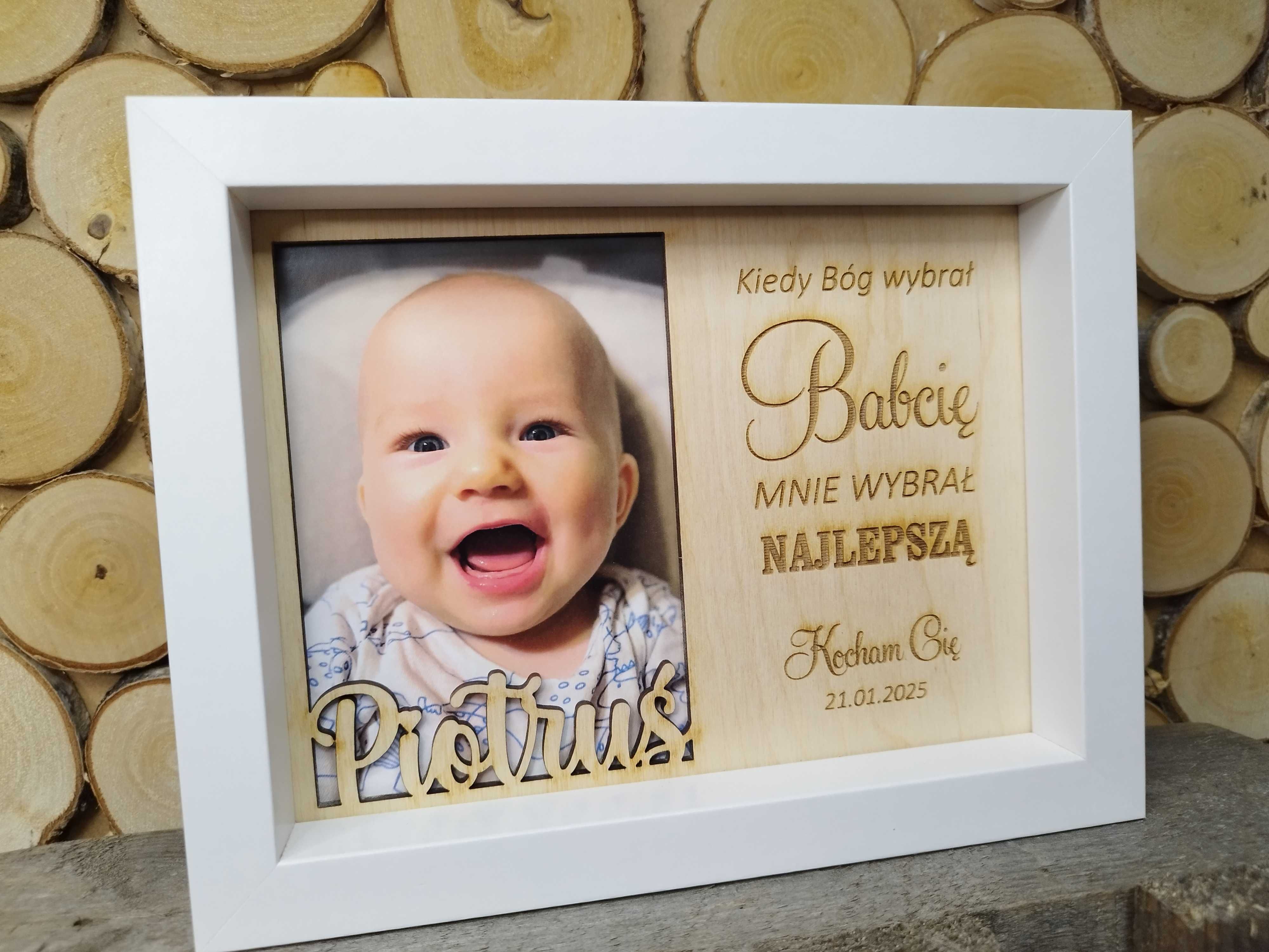 Podziękowanie ze zdjęciem * dla Chrzestnych Dziadków Chrzest Komunia
