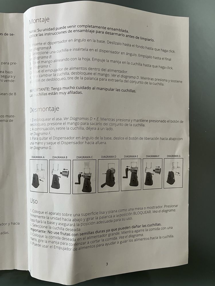Ralador manual de legumes
