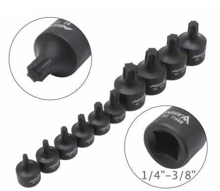 JOGO DE 10PCS 1/4"+ 3/8" TORX IMPACTO   REF: A-1M10S