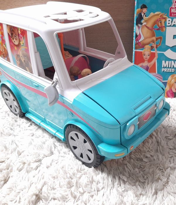 Kamper Barbie, wakacyjny pojazd piesków, Mattel DLY33+ gratis