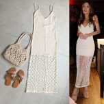 Zara sukienka haft m 38 odkryte plecy MIDI Boho