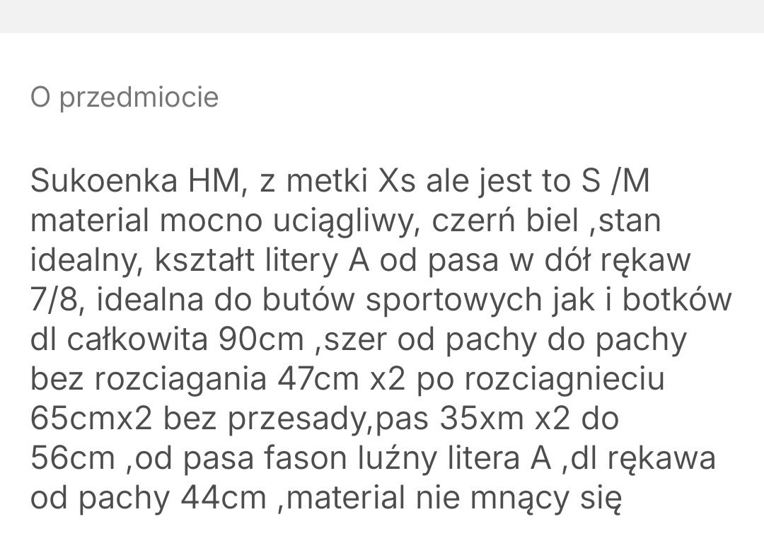 Sukienka HM listki ,print kwiatowy HM czerń biel Xs,S,M