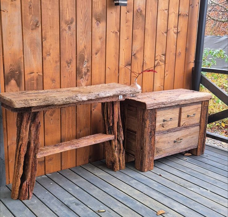 Konsola/szafka/ława stary dąb, stare drewno, rustykalne, vintage,