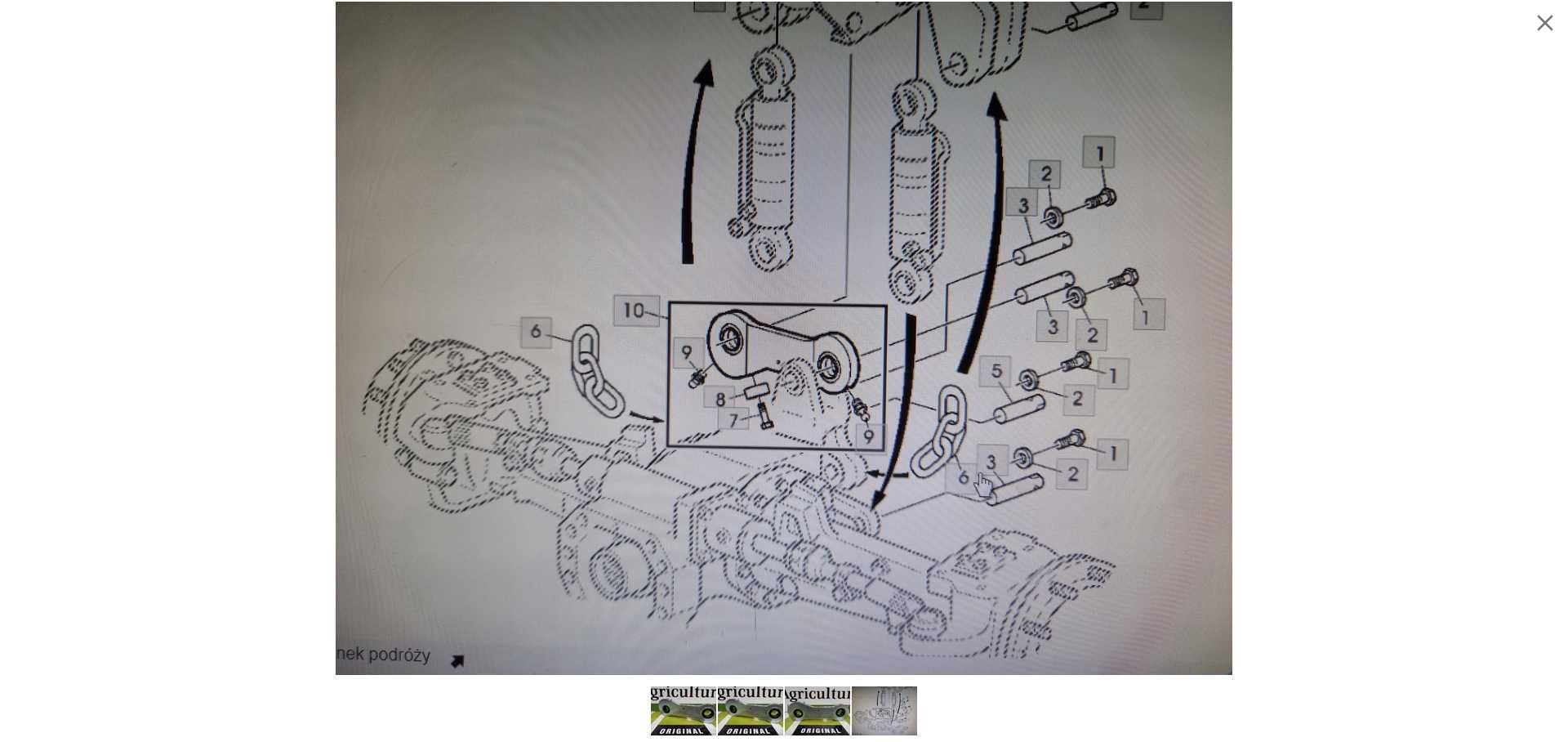 Wspornik wieszak stabilizator drążek kość osi przedniej TLS JOHN DEERE