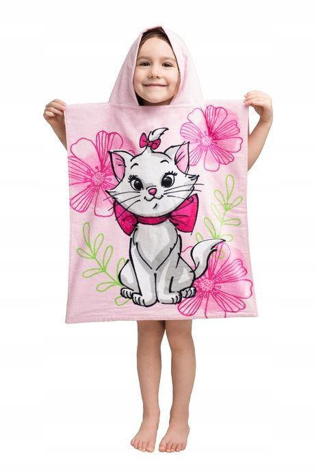 Poncho dla dzieci 50x115 Marie Cat różowe ręcznik
