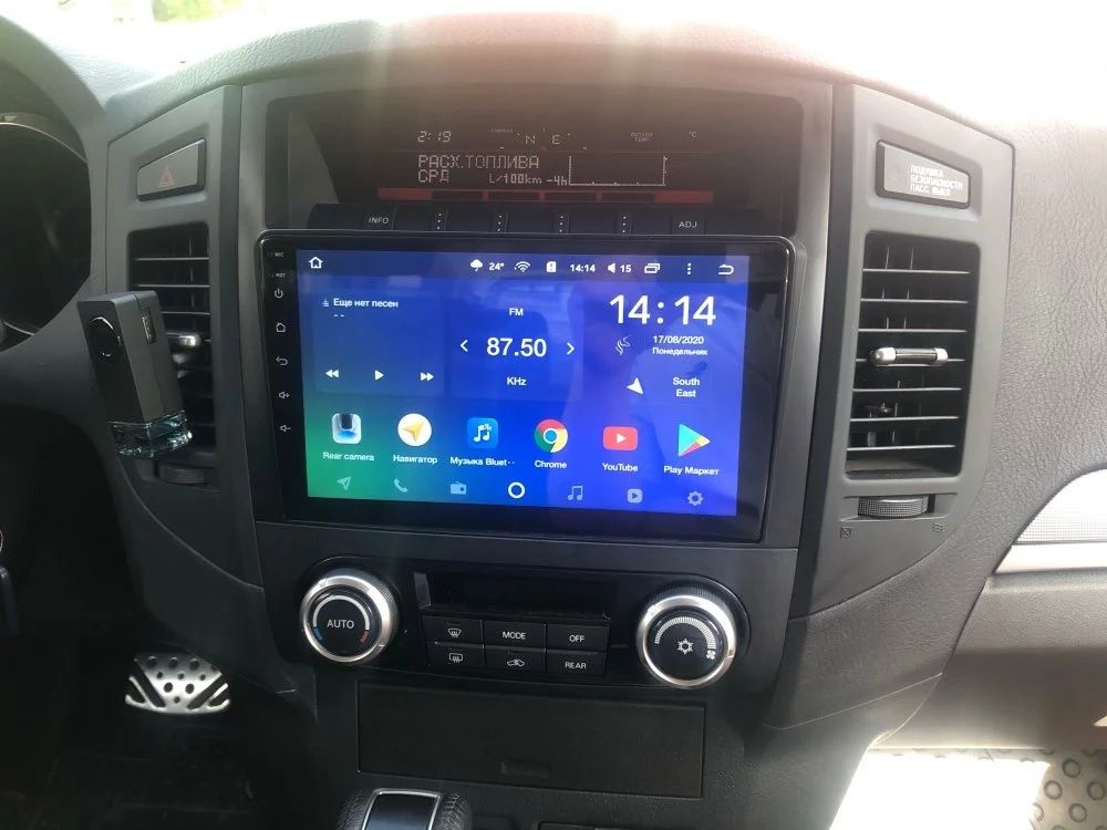 Магнитола Mitsubishi pajero 4 android, камера заднего вида