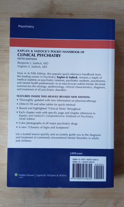 Pocket handbook of Clinical Psychiatry- Kaplan & Sadock´s