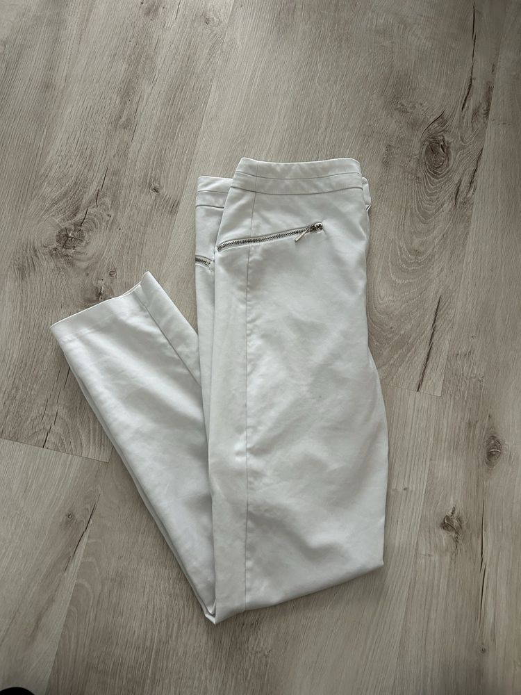Spodnie eleganckie biale S 36 F&F