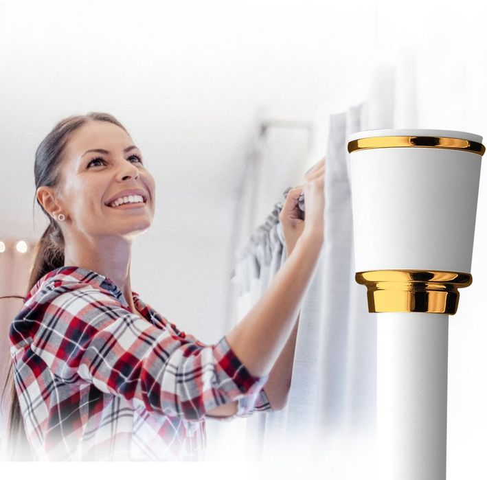MEISENBERG Karnisz Teleskopowy bez Wiercenia 87-120 cm Ø32 mm Biały