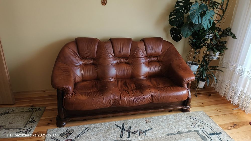 Sofa i fotel skórzany