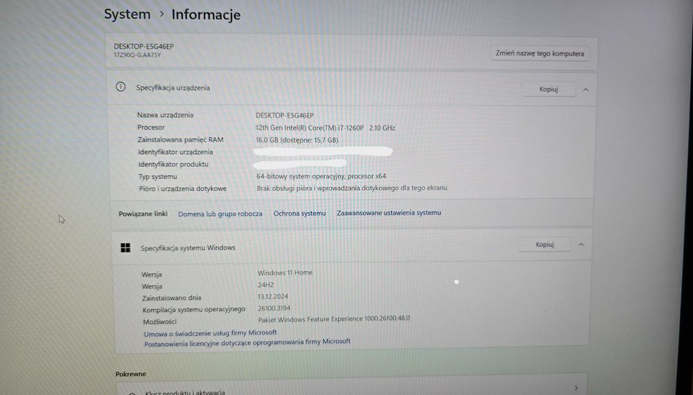 Laptop LG GRAM 15Z90Q bardzo lekki i5 16GB RAM czarny