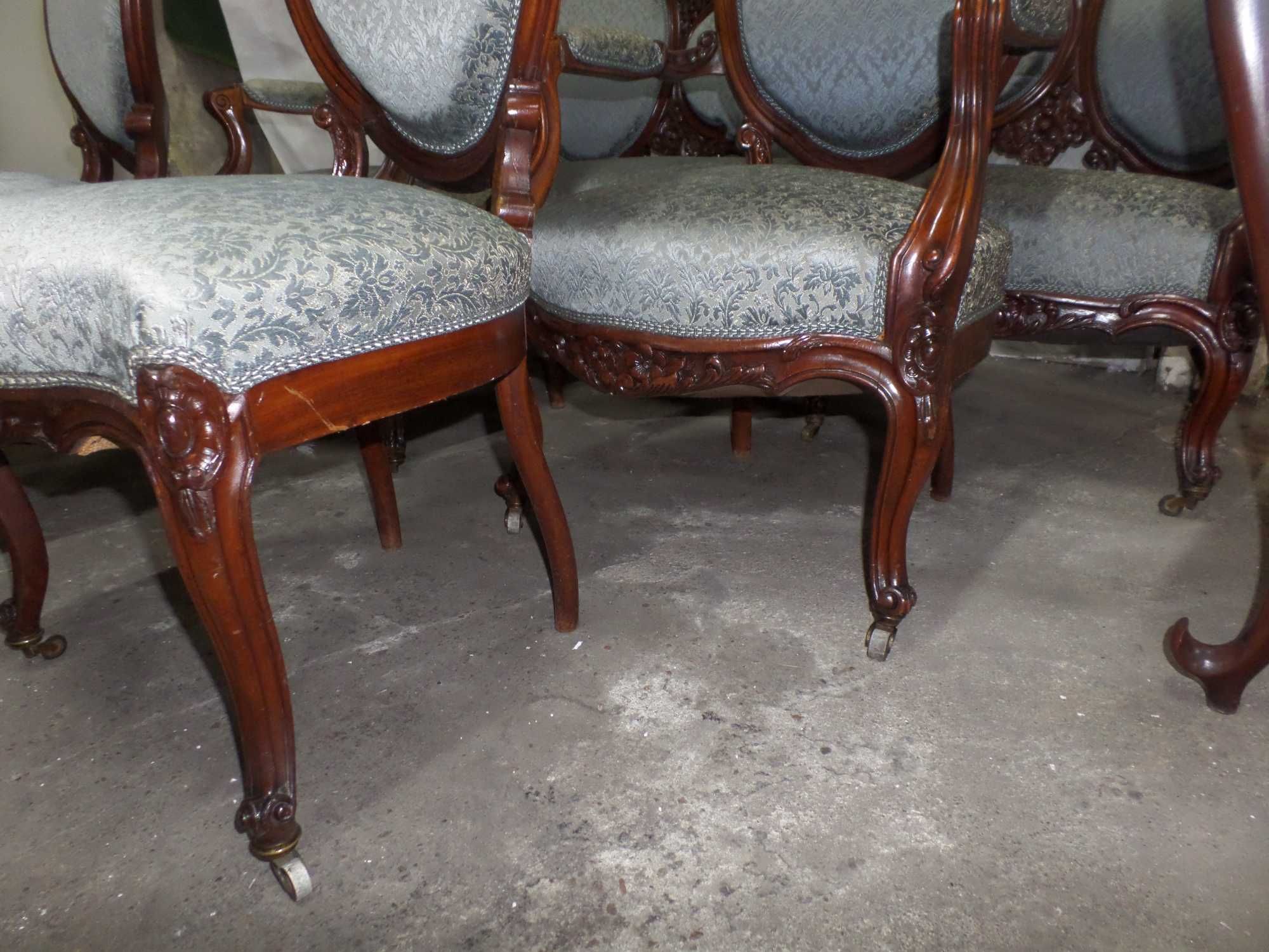 Duzy komplet Ludwig kanapa 2 krzesła 2 fotele i stół