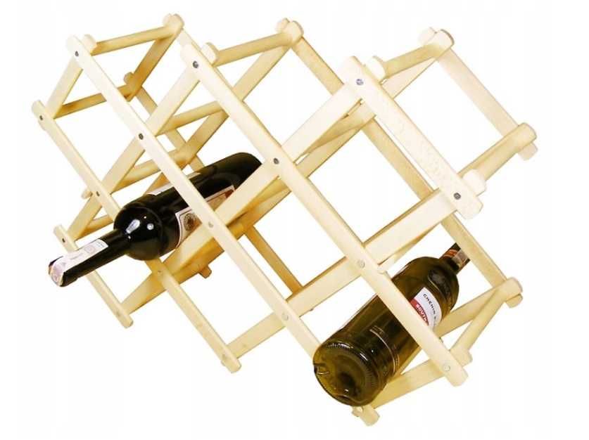 Drewniany stojak na wino składany regał na butelki