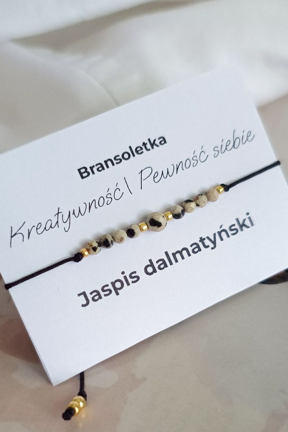 Bransoletka kamienie naturalne minerały Jaspis dalmatyński