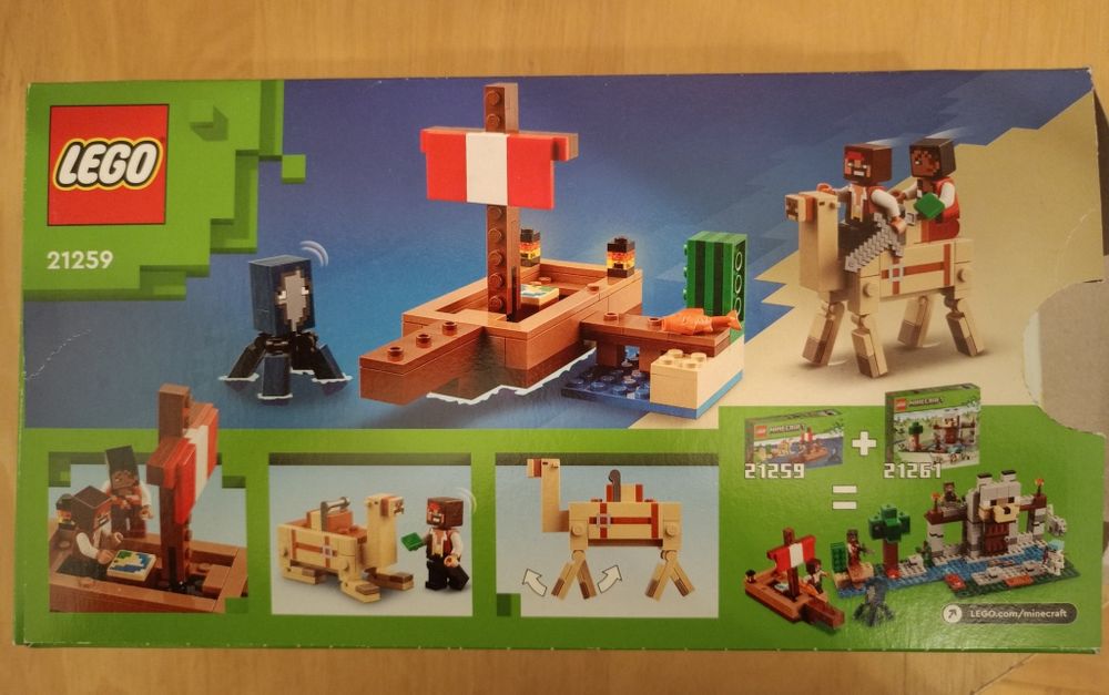 Klocki LEGO Minecraft statek piracki pudełko instrukcja Mikołajki