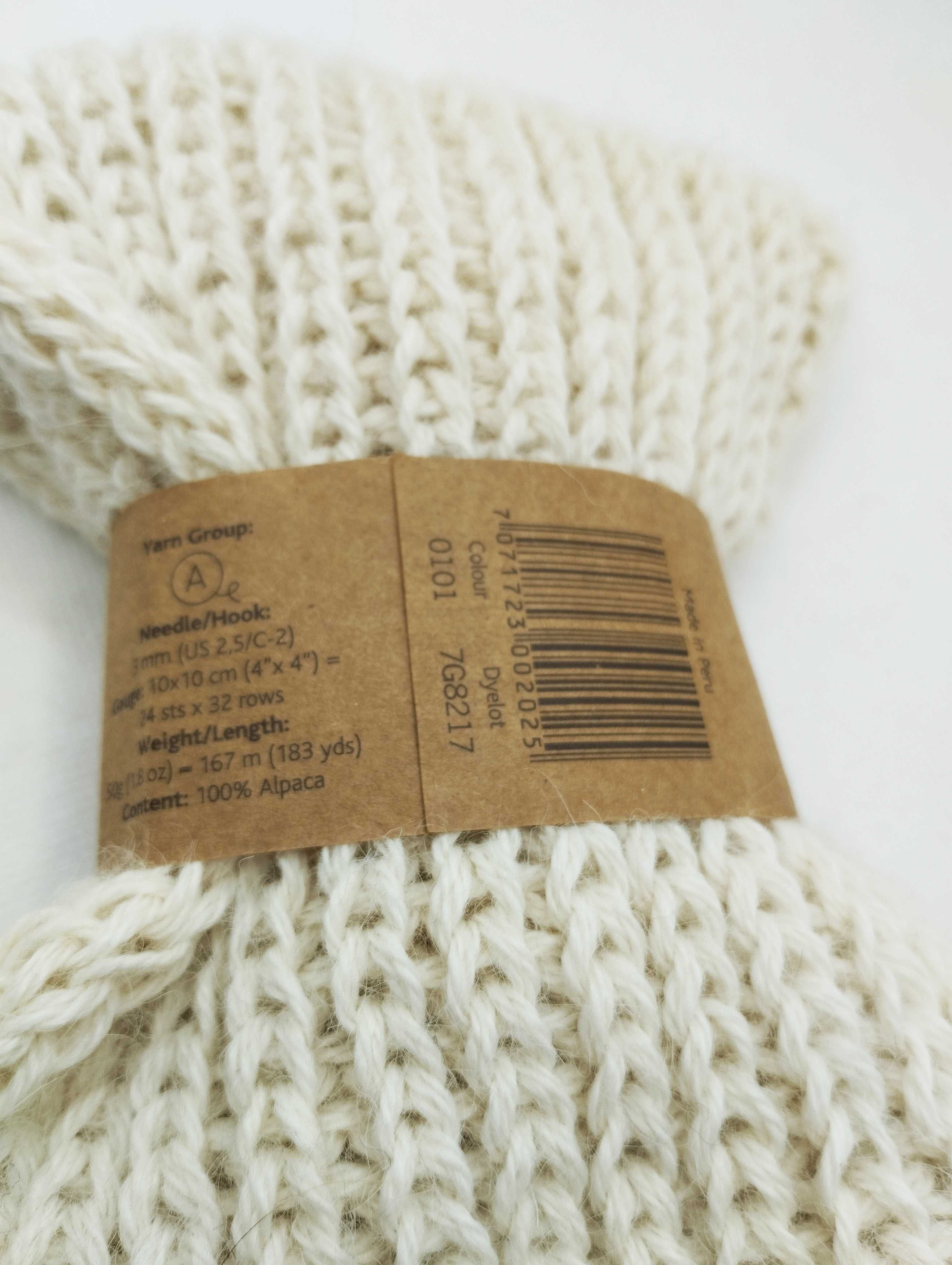 Opaska; turban; alpaka 100%; handmade; ecru