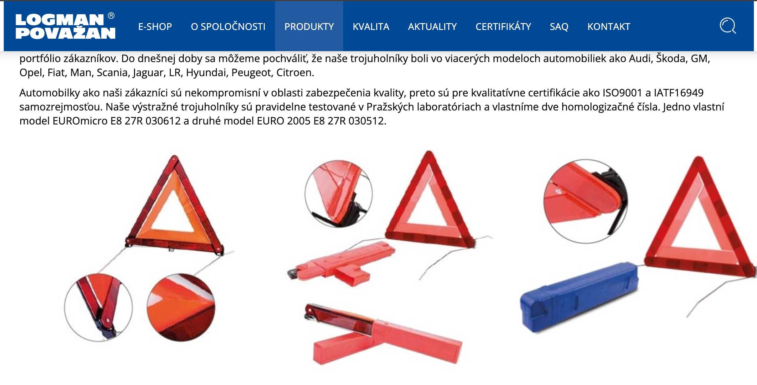 Знак аварийной остановки Logman Povazan Slovakia EURO E8 27R 030512