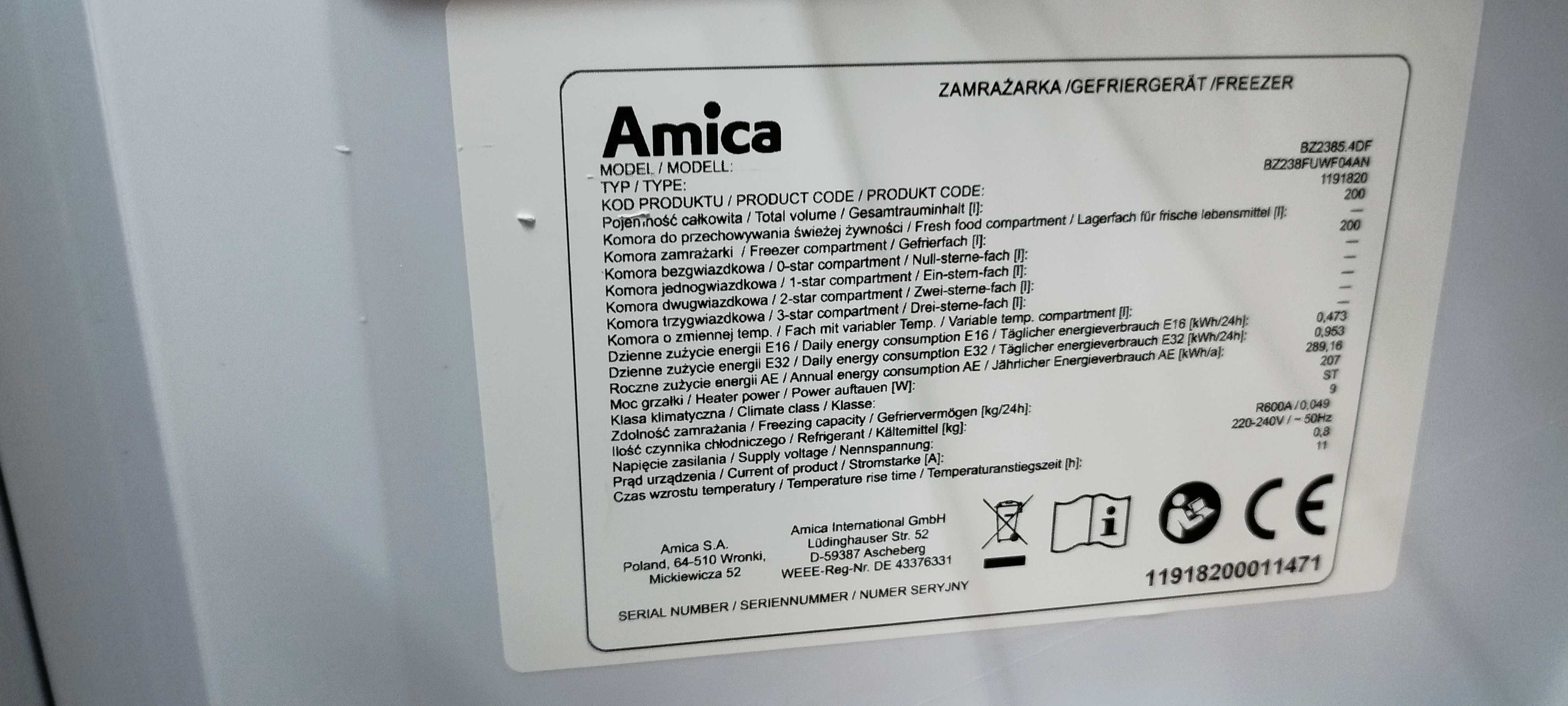 Zamrażarka Amica bz2385