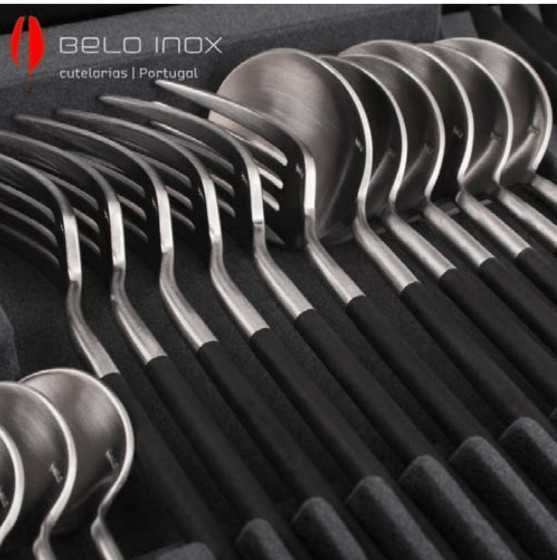 FAQUEIRO BELO INOX - 24 Peças - BI NEO PRETO - ESTOJO MADEIRA